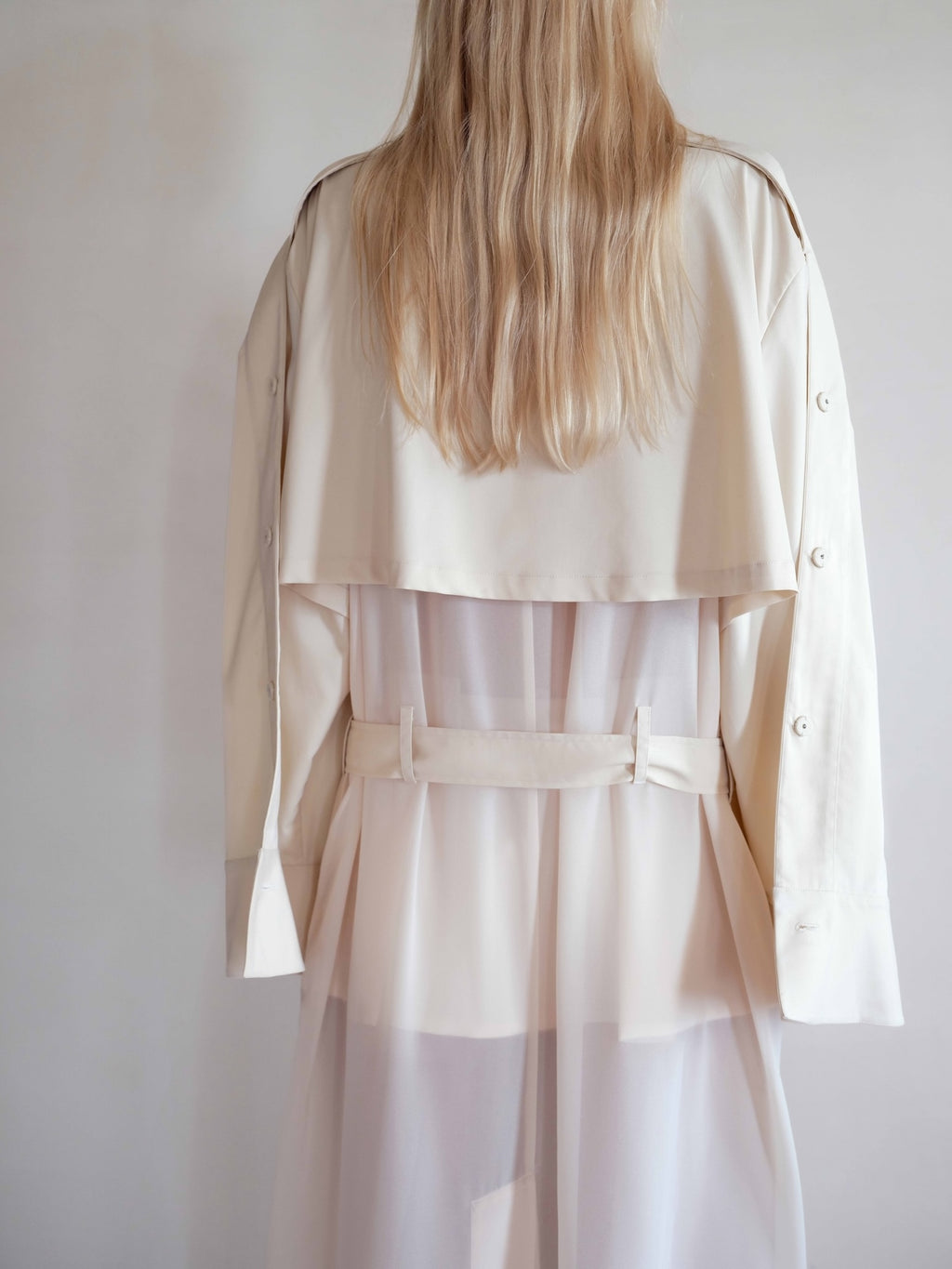 Solene Cream Drapery Trench Coat