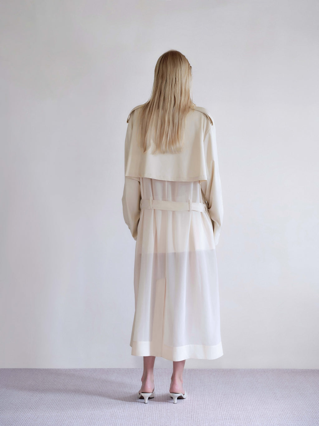 Solene Cream Drapery Trench Coat