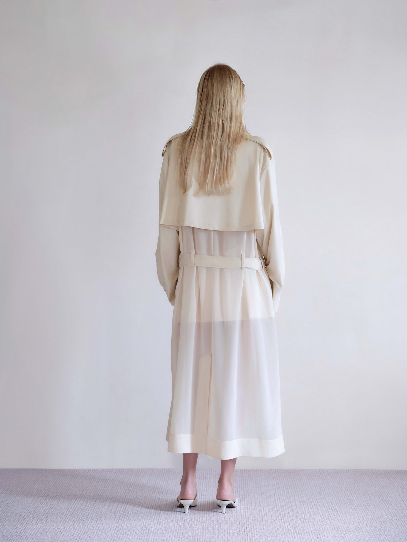 Solene Cream Drapery Trench Coat