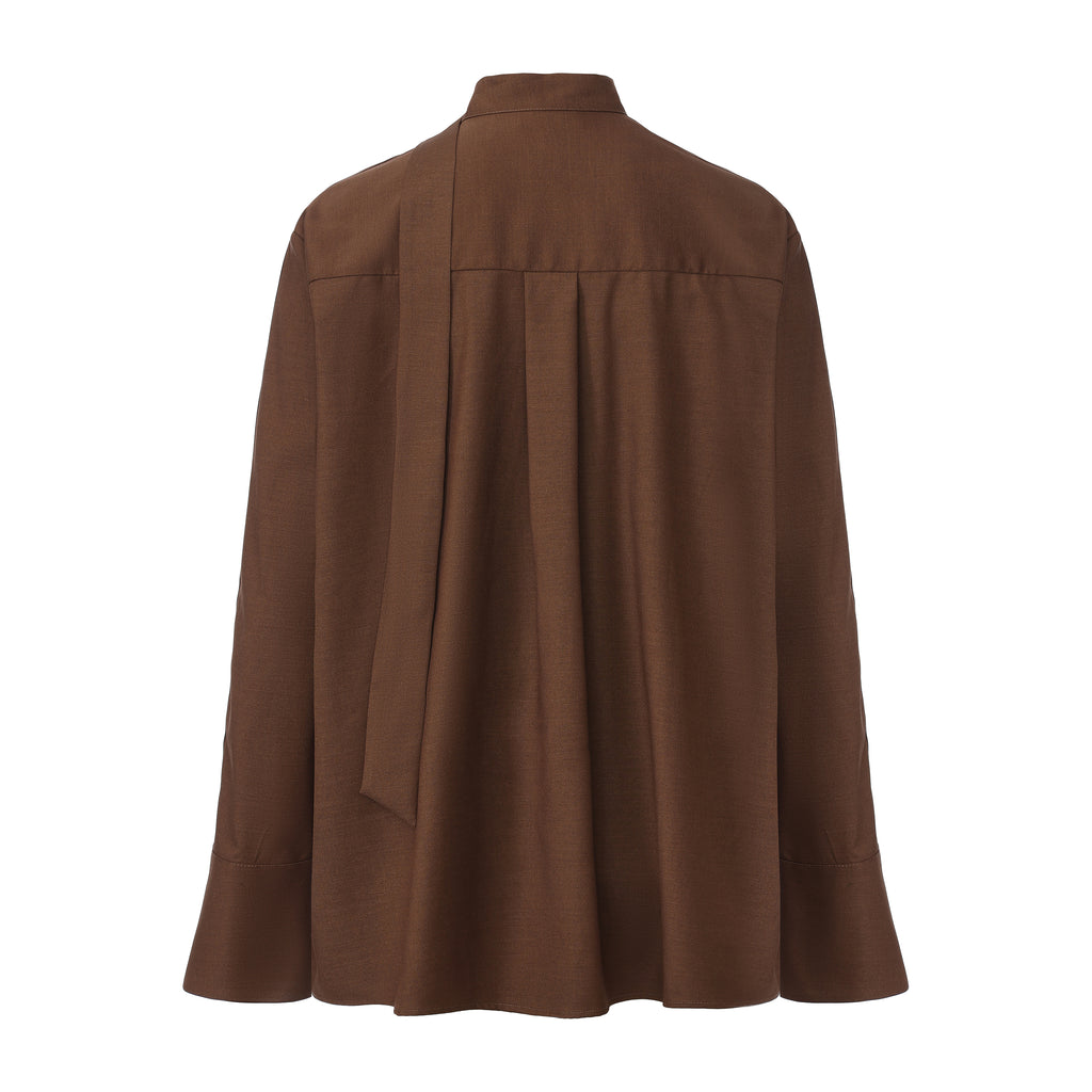 Kline Open Sleeve Shirt- Brown