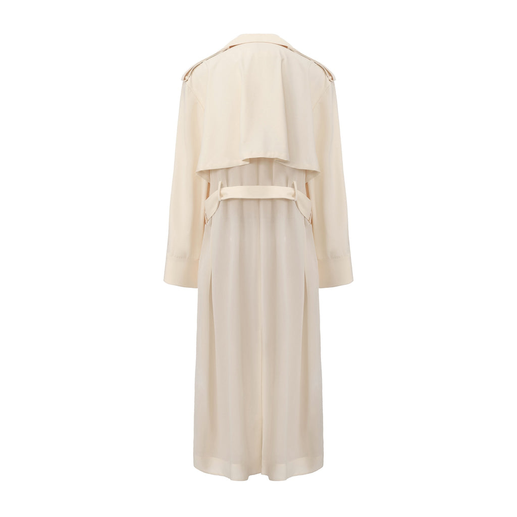 Solene Cream Drapery Trench Coat